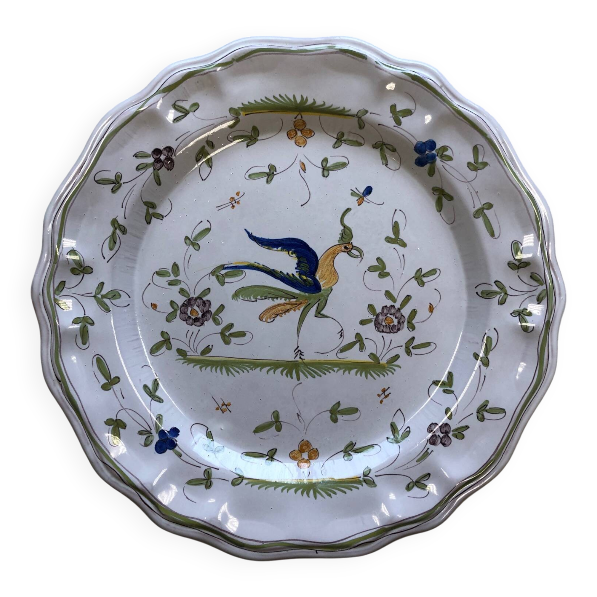 Round dish from moustier - perfect condition