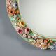 Antique ceramic mirror with floral decoration, 19th century