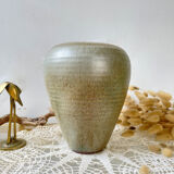 Vintage stoneware vase with draped effect glaze