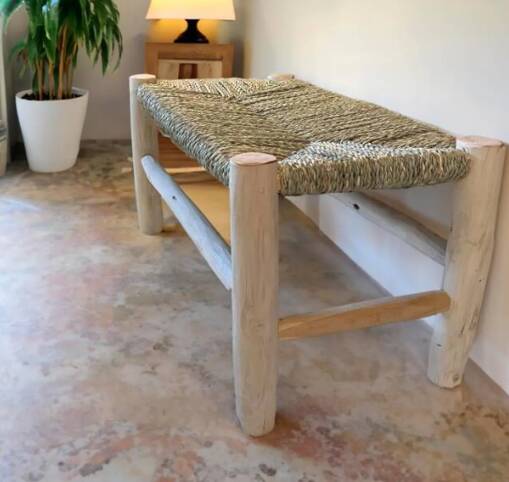 Bathroom and bedroom stool, handmade from wood.