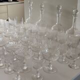 Set of old glasses and carafes cristal saint lambert