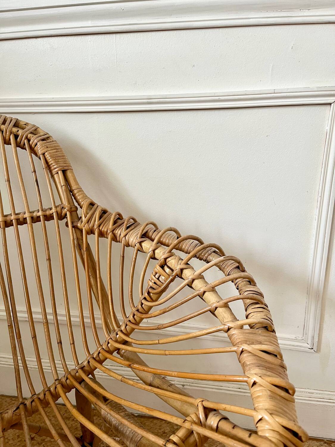 Fauteuil en rotin vintage