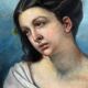 Tableau Pastel 1857 "Jeune fille aux fruits" par Mme Ganthenet