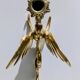Large Brass Candlestick - Mythological Winged Griffin Dragon - Gothic