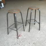 Metal and wood workshop top stool
