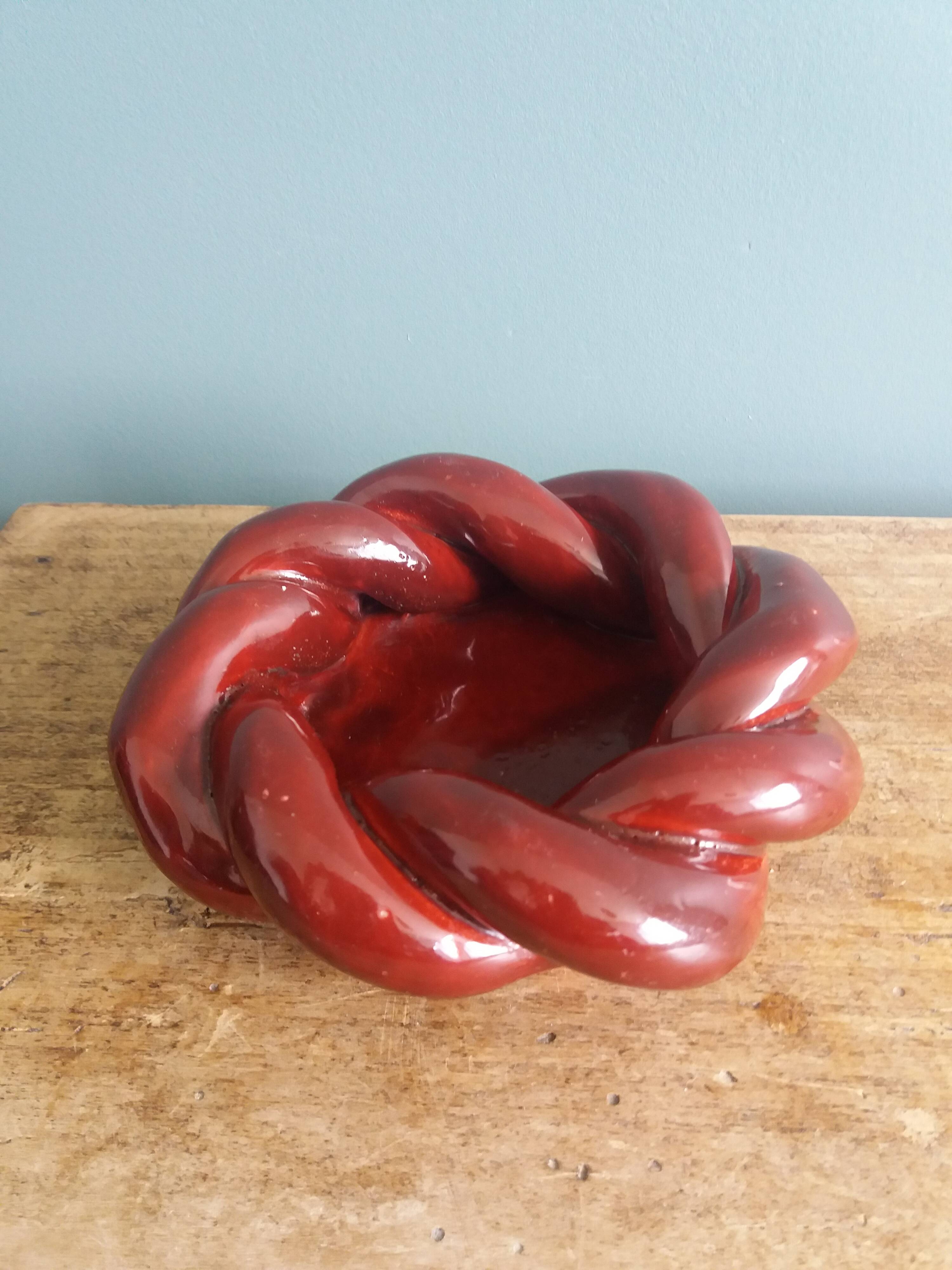 Cendrier en céramique artisanale tressée