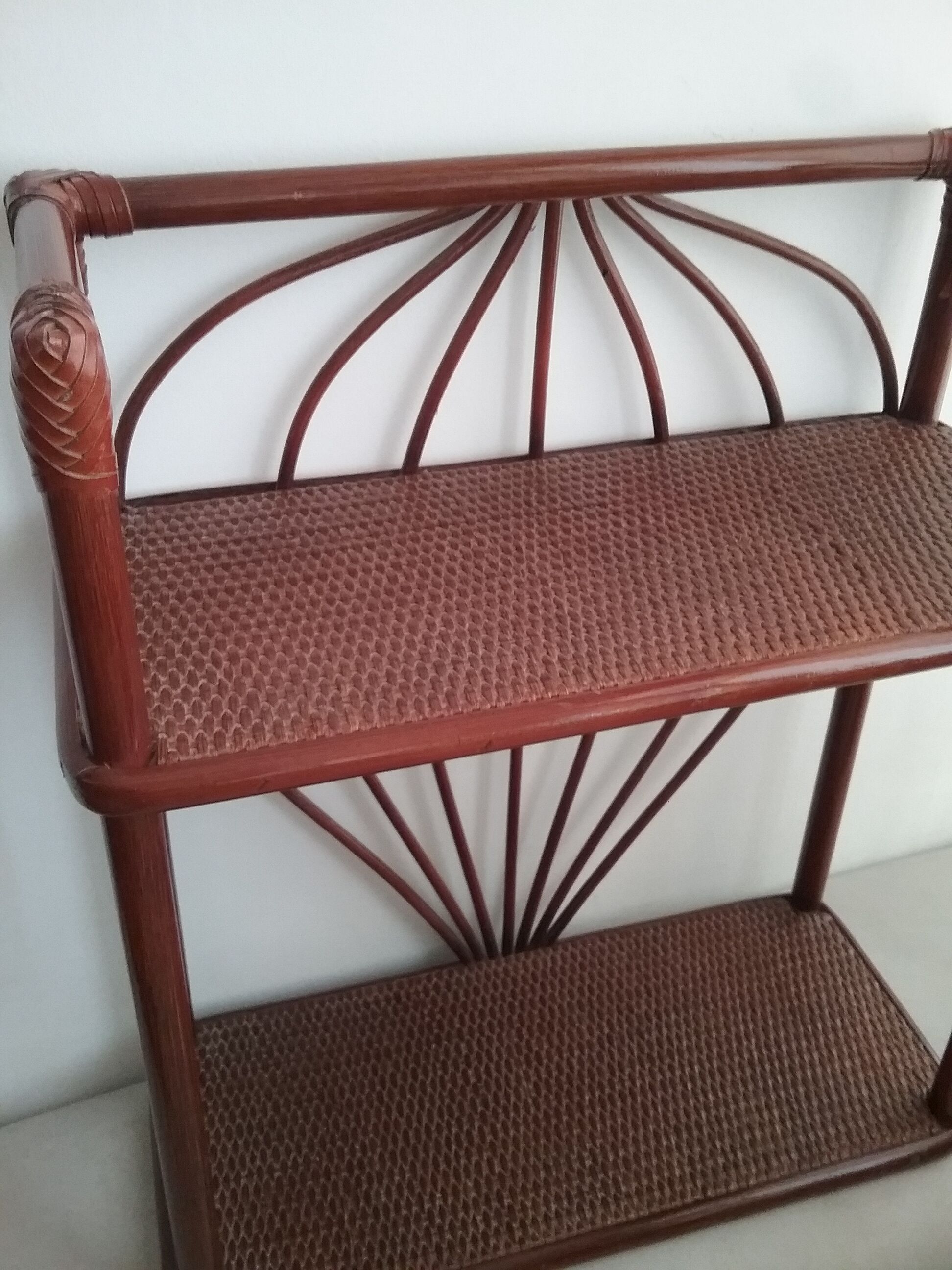 Rattan wall shelf