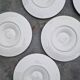 Set of 6 oyster plates with shells in white earthenware