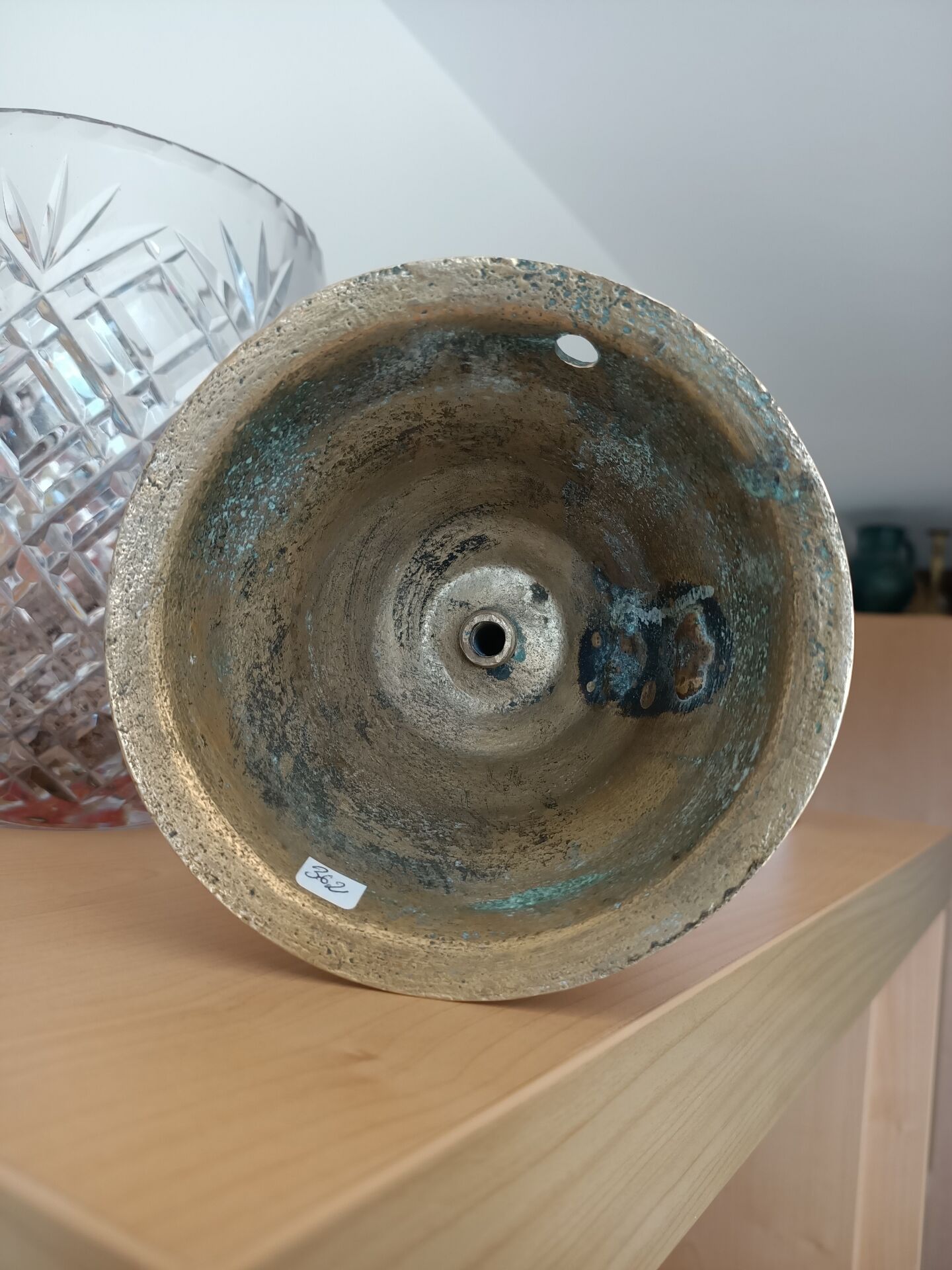 Bougeoir à disque en bronze