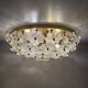 Large Floral Crystal Glass Flush Lamp by Ernst Palme , 1970s