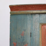 Swedish Gustavian Folk Art Painted Corner Cabinet / Cupboard