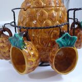 Pineapple-shaped punch set in Vallauris ceramic.