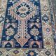 Turkish Shirvan Persian rug in knotted blue wool, 100x160cm.