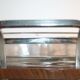 Tray handles chrome 3-compartment glass deco art wood
