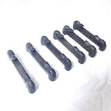 Set of six african cutlery holders carved in blackened wood