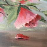 Old painting, still life with seringats, signed and dated 1953