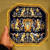 Rectangular dish in Gien earthenware with Renaissance decor