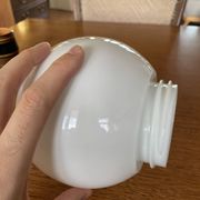 Milk Glass Spherical Ceiling Lamp, Opaline Shade with Diameter 7.5 cm