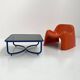 Table basse bleue Locus Solus par Gae Aulenti pour Poltronova, 1970