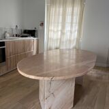 Pink marble table