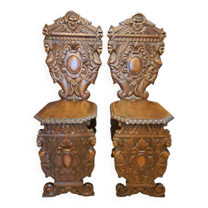 paire de chaises escabelles