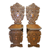 Paire de chaises escabelles noyer XIXème