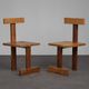Rare pair of modernist T-back chairs, Netherlands, 1960s