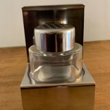 Italian salt and pepper shaker in stainless steel and Alessi glass, 1980
