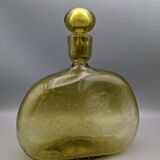 Cognac decanter in bubbled blown glass