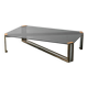 Vintage smoked glass and brass coffee table, 1970s modernism