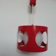 Suspension in red lacquered metal and white opaline ball 60s 70s