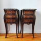 Paire de tables de chevet style Louis marbre noir