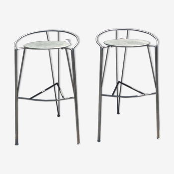Metal stools by Pascal Mourgue 1980