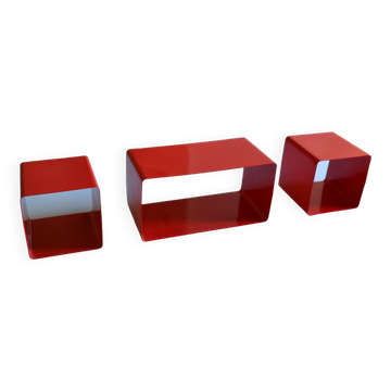 Bibliothèque modulable composée de 3 caissons