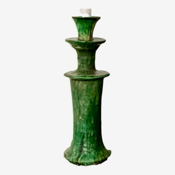 Bougeoir chandelier de tamegroute céramique émaillé vert l h30 cm