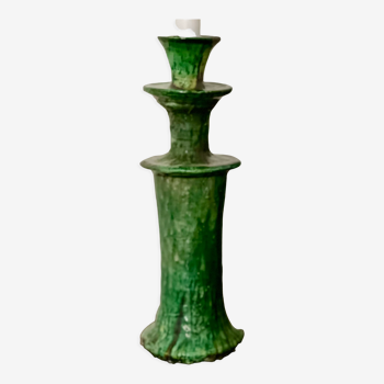 Tamegroute candlestick candlestick green glazed ceramic l h30 cm