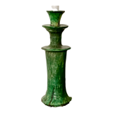 Bougeoir chandelier de tamegroute céramique émaillé vert l h30 cm