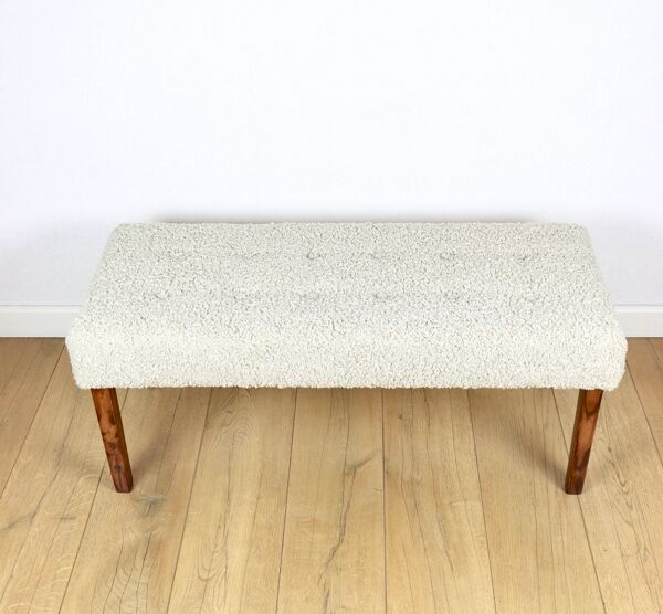Banc vintage magnifique des années 90 - bouclé beige à poils longs