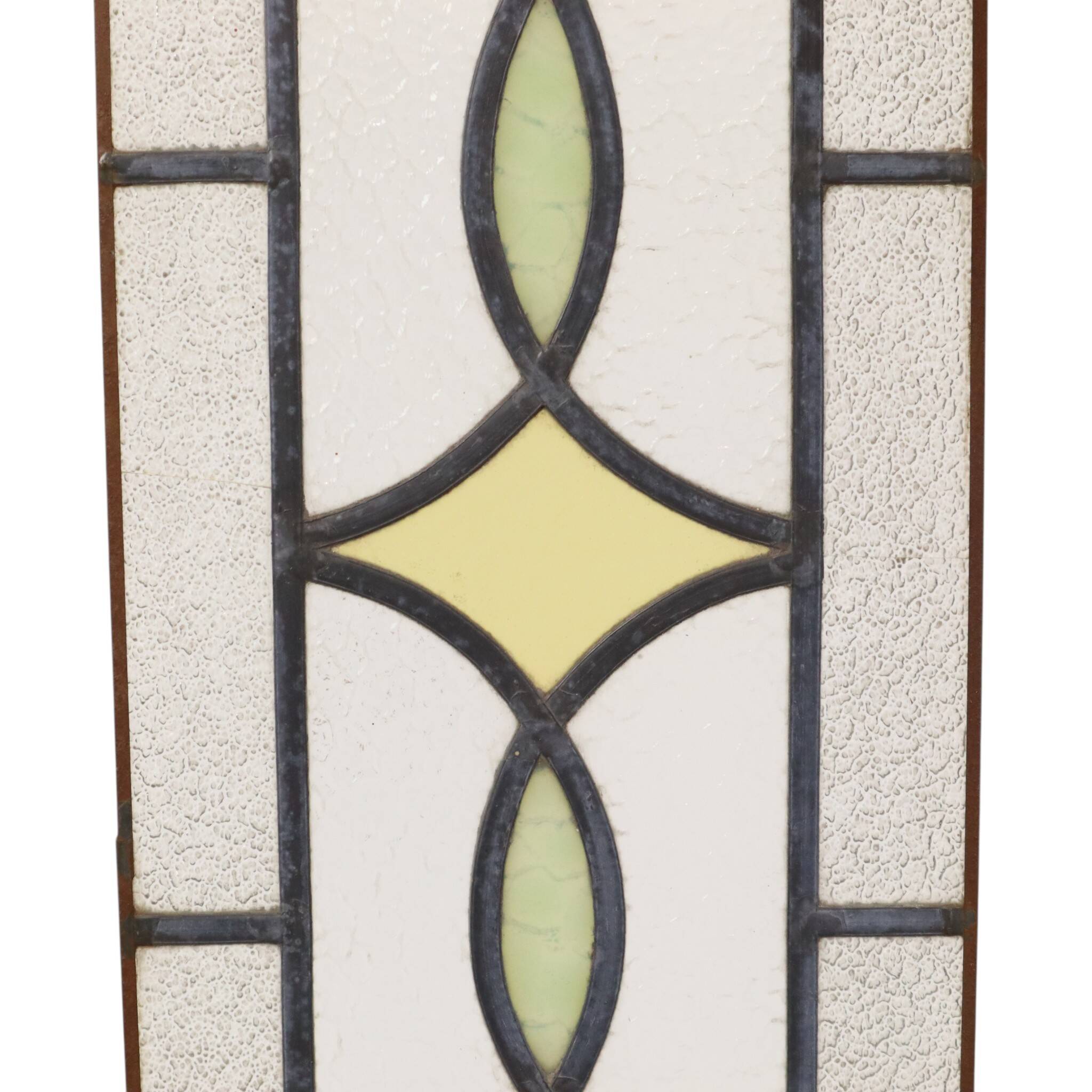 Art Deco Geometric Stained Glass Window 85x24cm