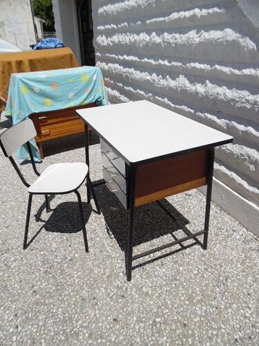 Desk and chair formica