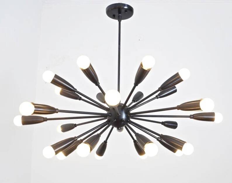 Beautiful Handcrafted Mid Century Sputnik Chandelier |Raw Brass Ceiling Lights|24Arms Modern Fixture