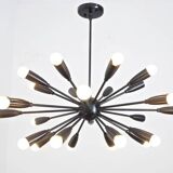Beautiful Handcrafted Mid Century Sputnik Chandelier |Raw Brass Ceiling Lights|24Arms Modern Fixture