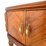 Tables de chevet plaquées en palissandre avec plateau en onyx vert