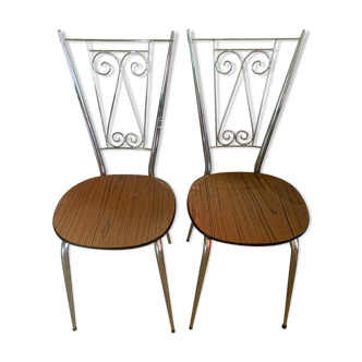 Chaises vintage Formica et fer