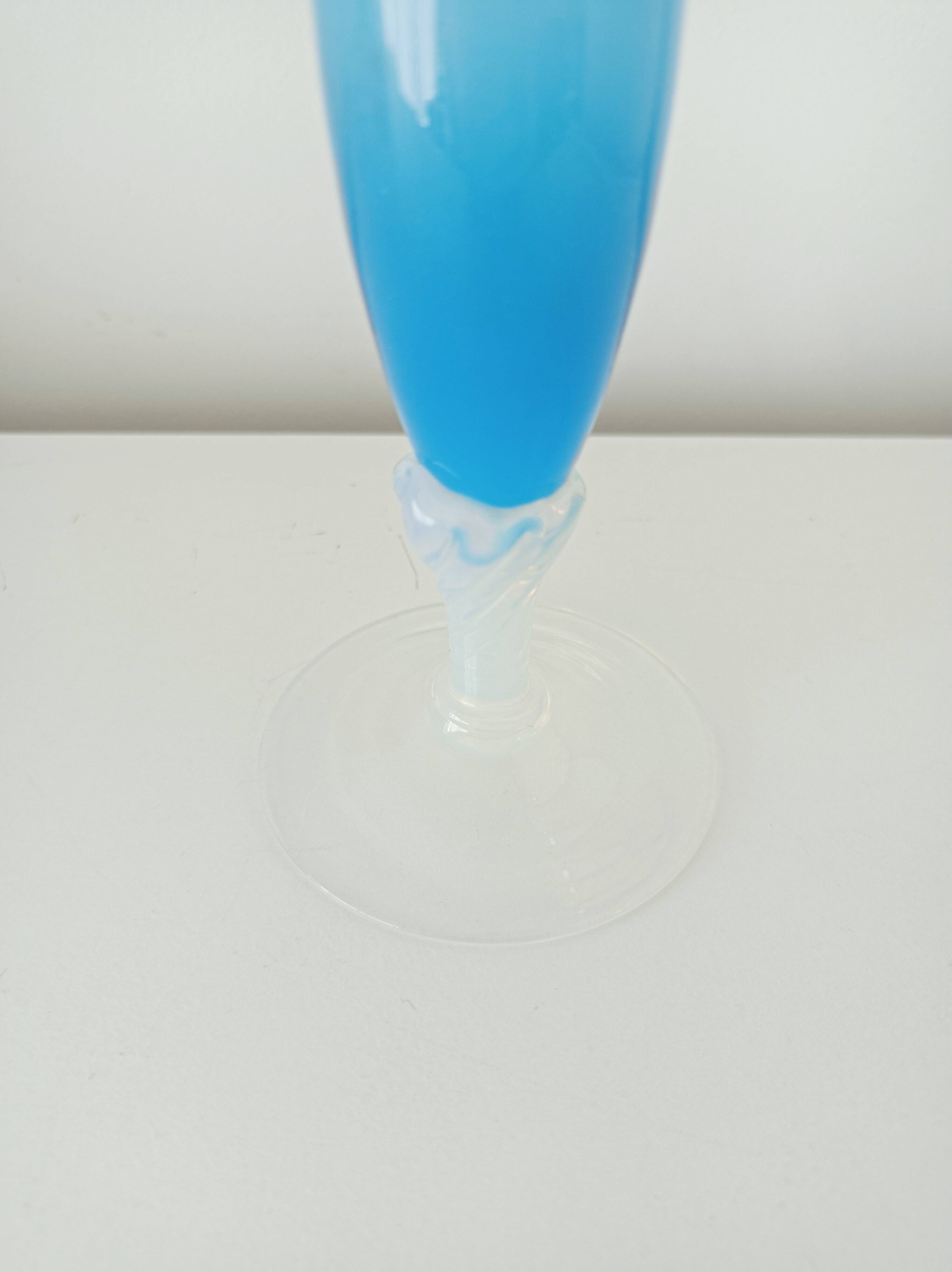 Set of 5 pastel opaline soliflore vases