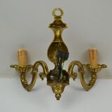 Pair of wall lamps with two lights in Louis XV style bronze