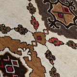 Tapis de coureur turc beige brun large