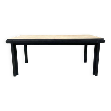 Dining table with integrated extension