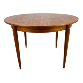 Scandinavian extendable teak table round shape 60s