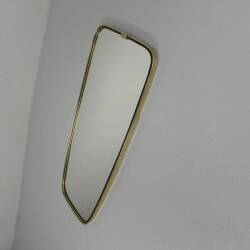 Miroir vintage avec bord en aluminium doré, années 1960